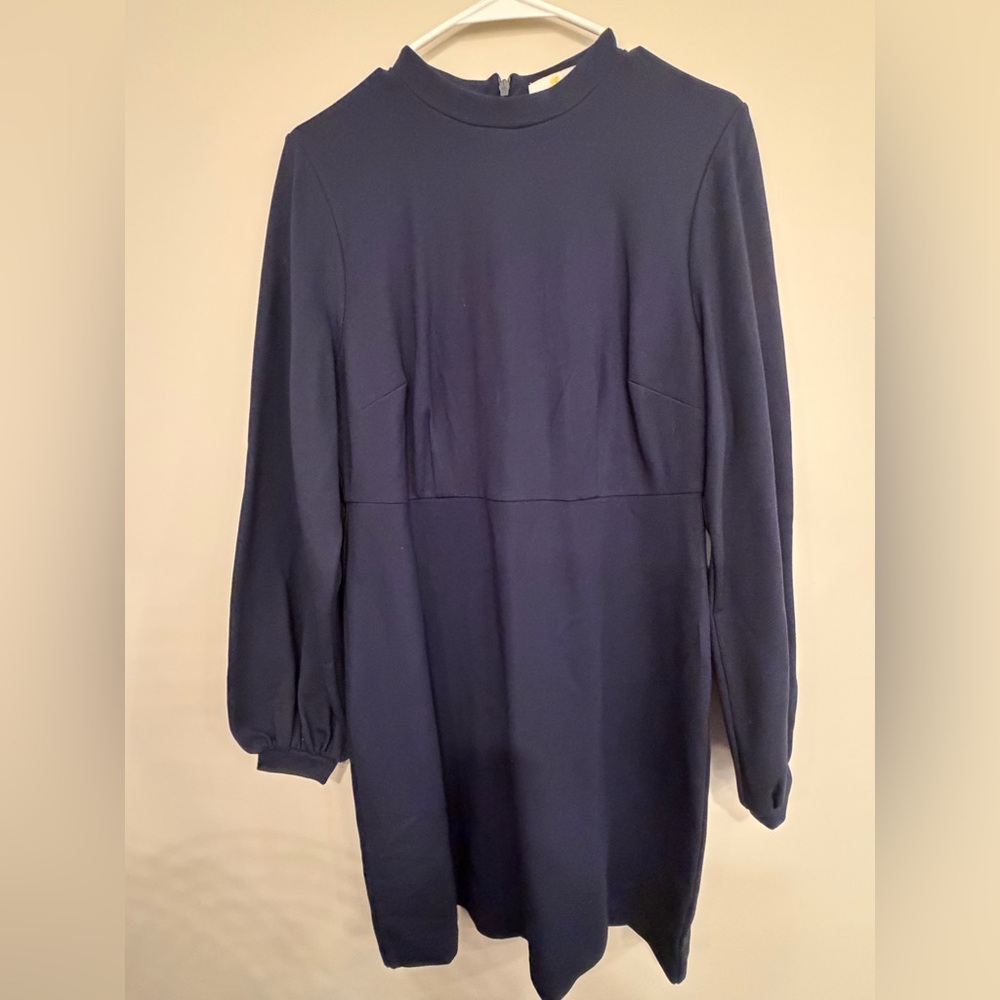 Boden Navy Long-Sleeve Shift Dress